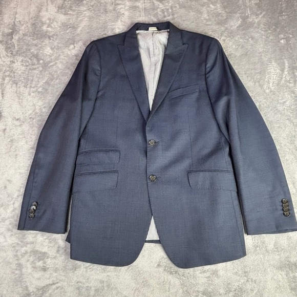 Banana Republic Blazer Mens 40R Navy Blue 100% Wool Modern Slim Fit Sport Coat